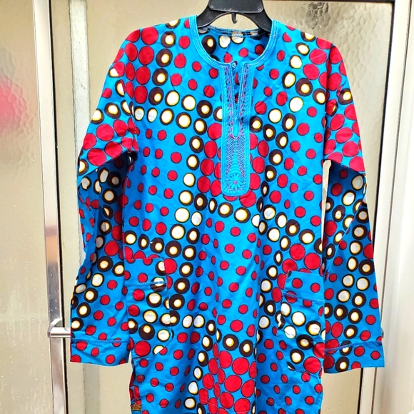 Preown 2PIECE Multicolored Set; Ankara Material Sz 14-18; Long Sleeves; $40 - Picture 5 of 10